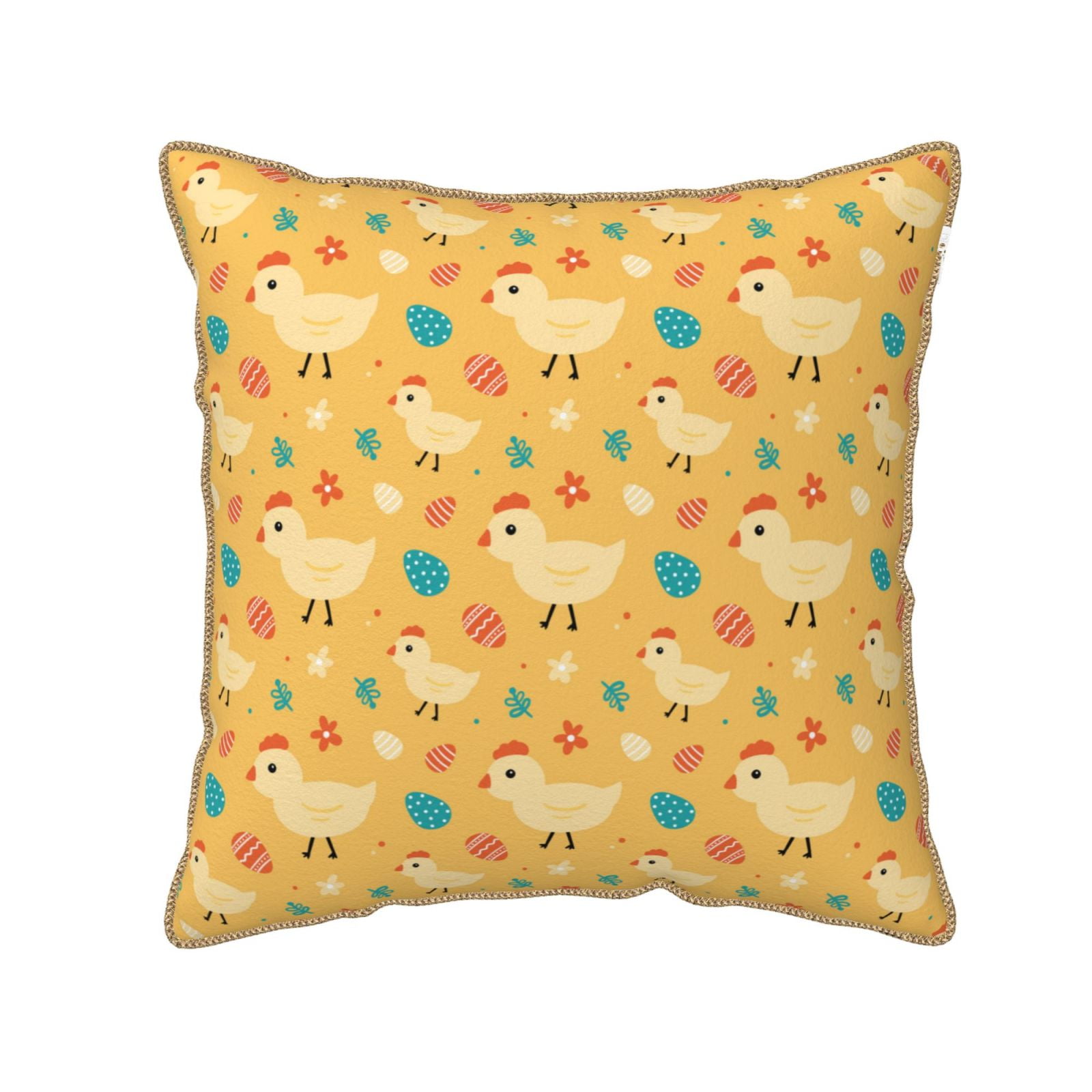 KLL Flowe Chicken Decorative Throw Pillow Covers Velvet Soft for Couch