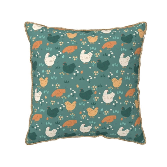 KLL Flowe Rooster Decorative Throw Pillow Covers Velvet Soft for Couch Sofa Bedroom Living Room Outdoor (No pillow core)- 20"x20"