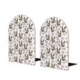 thumbnail image 1 of KLL Flowe Rooster Print Wood Book Ends for Shelves,1 Pair Wood Bookends Book Holder Stand Decorative, Book Stoppers for Heavy Duty Books CD File Video Games, 1 of 8