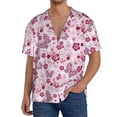 thumbnail image 1 of KLL Flower Butterfly Print Men's Shirt Short Sleeve Button Down Summer Cuba Beach Shirts- Medium, 1 of 5