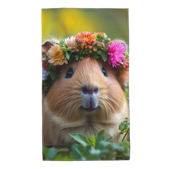 KLL Flower Crown Guinea Pig Ultra Absorbent & Soft Hand Towels for Bath, Hand, Face, Gym and Spa-27.5x16in