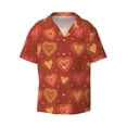 thumbnail image 1 of KLL Flower Hearts Print Men's Shirt Short Sleeve Button Down Summer Cuba Beach Shirts- X-Large, 1 of 7