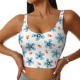 thumbnail image 1 of KLL Flower Leaves for Workout Tank Tops for Women,U Back Fitness Top Built in Shelf Bras Padded Fit for Yoga Gym-Large, 1 of 8