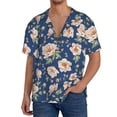 thumbnail image 1 of KLL Flower Print Men's Shirt Short Sleeve Button Down Summer Cuba Beach Shirts- Large, 1 of 5