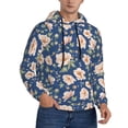 thumbnail image 1 of KLL Flower Print Mens Hoodie Long Sleeve Casual Pullover Hooded Sweatshirt Fashion Drawstring Hoodies with Pocket-Large, 1 of 6