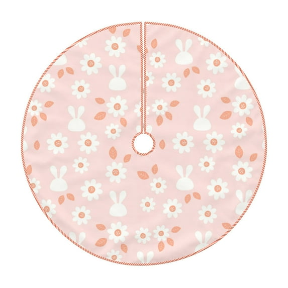 KLL Flower Rabbit Christmas Tree Skirt 30" ,Party Decorations Farmhouse for Christmas Decorations Holiday Party