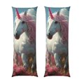 thumbnail image 1 of KLL Flower White Horse (2) Pattern Long Body Pillow Cover,20x60 Body Pillow Cases,Soft Brushed Microfiber Invisible Zipper Design-Pillow core not included, 1 of 1