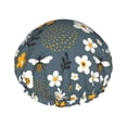 thumbnail image 1 of KLL Flowers and Bee Pattern Shower Cap & Bath Cap for Women,Reversible Oversized Waterproof Shower Caps for all Hair Lengths,Elastic Reusable Bathing Hair Cap, 1 of 7