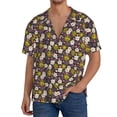 thumbnail image 1 of KLL Flowers Daisy Print Men's Shirt Short Sleeve Button Down Summer Cuba Beach Shirts- Large, 1 of 5