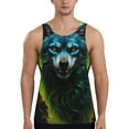 thumbnail image 1 of KLL Fluorescent Wolf Print Men's Muscle Gym Workout Stringer Tank Tops Bodybuilding Fitness T-Shirts Tank Tops Men-Medium, 1 of 7