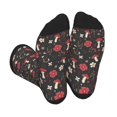 thumbnail image 1 of KLL Fly Agaric and Flowers Print Cool Socks Men's Women's Crew Socks Funny Crazy Novelty Stockings, 1 of 7