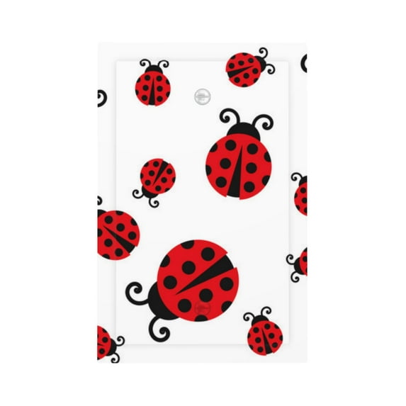 KLL Fly Flying Ladybug Pattern Electrical Outlet Covers, 3" x 5" 1 Pack Electric Receptacle Plug Covers for Decorator Receptacle Outlet & Switch-Style V