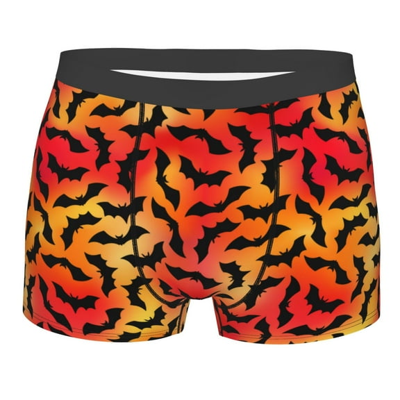 KLL Flying Black Bat Men's Cotton Boxer Briefs Underwear-Large
