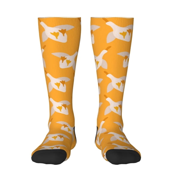 KLL Flying Ducks Print Cool Socks Men's Women's Crew Socks Funny Crazy Novelty Stockings