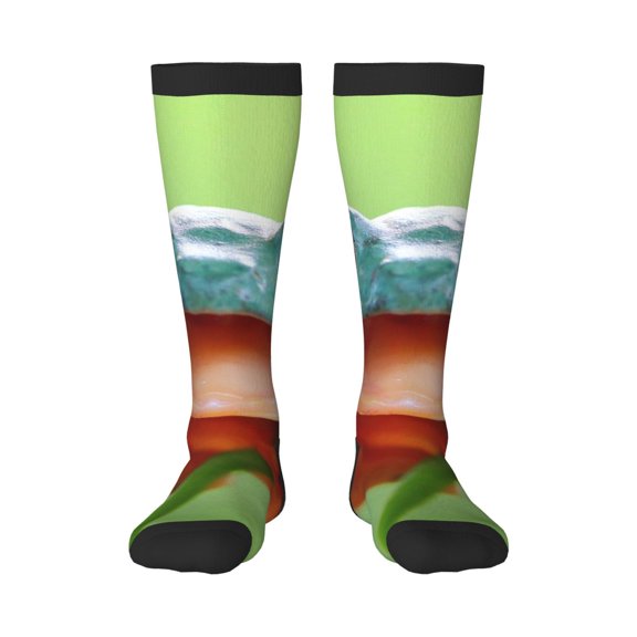 KLL Flying Frog On Branch Print Cool Socks Men's Women's Crew Socks Funny Crazy Novelty Stockings