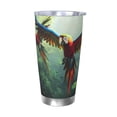 thumbnail image 1 of KLL Flying Parrots In Jungle Print 40oz Stainless Steel Insulated Car Cup with Spillproof Lid - Keep Your Drink Hot or Cold on the Go-Without Straw, 1 of 8