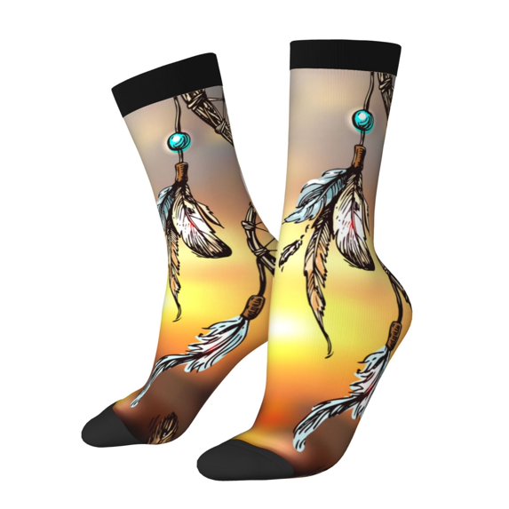 KLL Follow Your Dream Dreamcatcher Print Cool Socks Men's Women's Crew Socks Funny Crazy Novelty Stockings