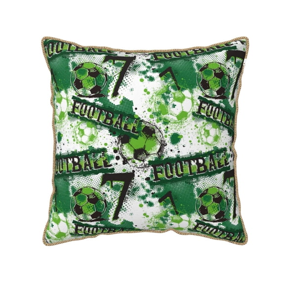 KLL Football 7 Decorative Throw Pillow Covers Velvet Soft for Couch Sofa Bedroom Living Room Outdoor - 20"x20"