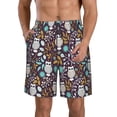 thumbnail image 1 of KLL Forest Cute Owl Men's Casual Summer Beach Shorts Hawaiian Shorts with Pockets-Large, 1 of 1