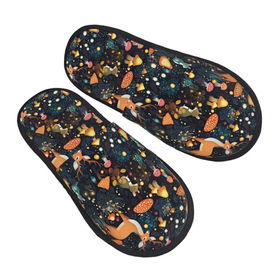 KLL Forest Elf Slippers for Women Men House Slip on Indoor Outdoor Bedroom Furry Fleece Lined Ladies Comfy Anti-Skid Rubber Hard Sole-Medium