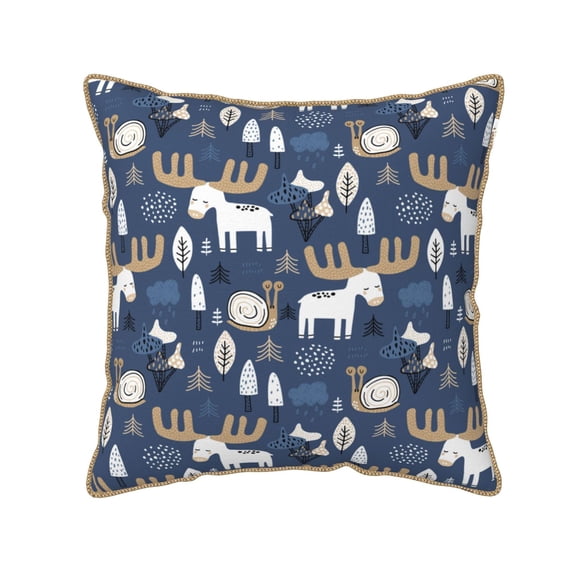 KLL Forest Elk Decorative Throw Pillow Covers Velvet Soft for Couch Sofa Bedroom Living Room Outdoor (No pillow core)- 18"x18"