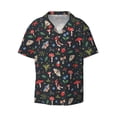 thumbnail image 1 of KLL Forest Flora and Insects Print Men's Shirt Short Sleeve Button Down Summer Cuba Beach Shirts- X-Large, 1 of 7