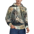 thumbnail image 1 of KLL Forest Meditating White Tiger Print Mens Hoodie Long Sleeve Casual Pullover Hooded Sweatshirt Fashion Drawstring Hoodies with Pocket-, 1 of 6