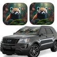 thumbnail image 1 of KLL Forest Plant Raccoon Windshield Sun Shade 2-Piece Foldable Car Front Window Sunshade for Most Sedans SUV Truck- Medium, 1 of 5