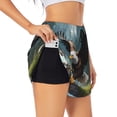 thumbnail image 1 of KLL Forest River Bald Eagle Pattern Shorts Women,Athletic Shorts High Waisted Running Shorts Pocket Sporty Short Gym Elastic Workout Shorts-XX-Large, 1 of 7