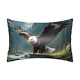 thumbnail image 1 of KLL Forest River Bald Eagle Pattern Silk Pillowcase for Hair and Skin Standard Size 20"X 30" Soft Breathable Pillow Covers for Sleeping, 1 of 6