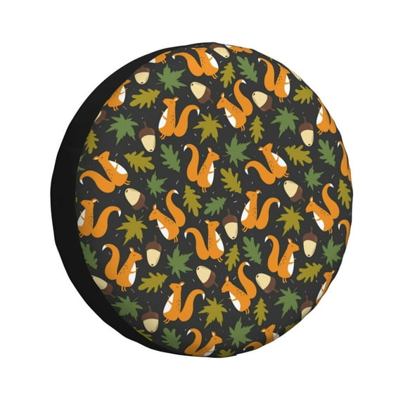 KLL Forest Squirrel Pattern 14-17 inch Spare Tire Cover Universal Wheel Protector for Truck SUV Trailer Camping Rv Tire Covers-14 inch