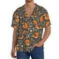 thumbnail image 1 of KLL Fox And Mushroom Print Men's Shirt Short Sleeve Button Down Summer Cuba Beach Shirts- 4X-Large, 1 of 5