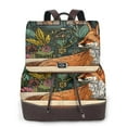 thumbnail image 1 of KLL Fox Bathtub Floral Art Print Leather Backpack,PU Leather Laptop Backpack Purse for Women and Ladies Daypacks Bags for Travel College Work, 1 of 4