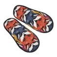 thumbnail image 1 of KLL Fox Face Slippers for Women Men House Slip on Indoor Outdoor Bedroom Furry Fleece Lined Ladies Comfy Anti-Skid Rubber Hard Sole-Large, 1 of 8