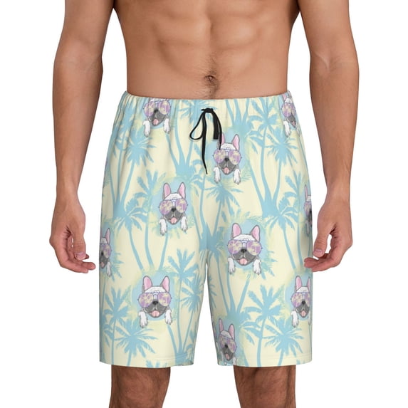 KLL French Bulldog 3 for Men's 1-Pack Shorts,Sleep Pajama Shorts for Men Soft Pj Shorts Men's Pajama Bottoms Sleepwear -XX-Large