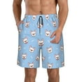 thumbnail image 1 of KLL French Bulldog Head Men's Casual Summer Beach Shorts Hawaiian Shorts with Pockets-Medium, 1 of 6