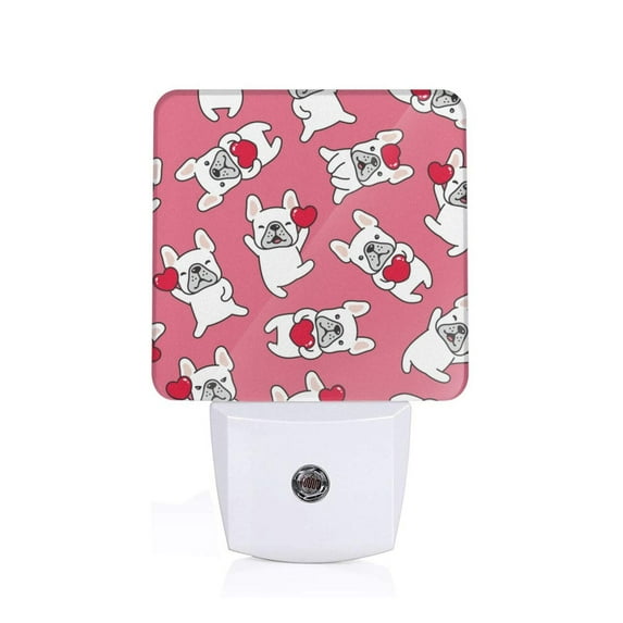 KLL French Bulldog for Night Lights,Auto Sensor Night Lamp Plug in Night Light with Dusk-to-Dawn Light Sensor LED Nightlightfor Adults & Kids Room/Bedroom/Hallway