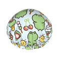 thumbnail image 1 of KLL Frog With Sweet Pattern Shower Cap & Bath Cap for Women,Reversible Oversized Waterproof Shower Caps for all Hair Lengths,Elastic Reusable Bathing Hair Cap, 1 of 6
