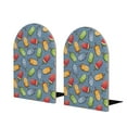 thumbnail image 1 of KLL Fruit Ice Cream Print Wood Book Ends for Shelves,1 Pair Wood Bookends Book Holder Stand Decorative, Book Stoppers for Heavy Duty Books CD File Video Games, 1 of 8