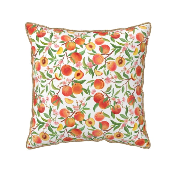 KLL Fruits Peach2 Decorative Throw Pillow Covers Velvet Soft for Couch Sofa Bedroom Living Room Outdoor (No pillow core)- 20"x20"