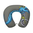 thumbnail image 1 of KLL Fun Riding Dinosaur Pattern Memory Foam Cervical Neck Pillow Versatile U-Shaped Pillows for Home/Office/Camping/Travelling/Soft Washable Cover, 1 of 8