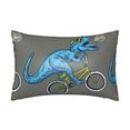 thumbnail image 1 of KLL Fun Riding Dinosaur Pattern Silk Pillowcase for Hair and Skin Standard Size 20"X 30" Soft Breathable Pillow Covers for Sleeping, 1 of 7