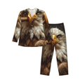 thumbnail image 1 of KLL Funny Bald Eagle Sleepwear Mens Flannel Pajamas,Long Cotton Pj Set, 1 of 7