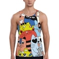 thumbnail image 1 of KLL Funny Cats Print Men's Muscle Gym Workout Stringer Tank Tops Bodybuilding Fitness T-Shirts Tank Tops Men-Large, 1 of 7