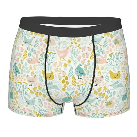KLL Funny Chicken Men's Cotton Boxer Briefs Underwear-Medium