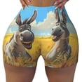 thumbnail image 1 of KLL Funny Countryside Donkey Pattern Workout Shorts for Women Scrunch Short Gym Yoga Running Sport Active Exercise Fitness Shorts, 1 of 5