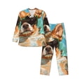 thumbnail image 1 of KLL Funny Swimming Chihuahua Sleepwear Mens Flannel Pajamas,Long Cotton Pj Set, 1 of 7