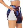 thumbnail image 1 of KLL Futuristic Bar Space View Pattern Shorts Women,Athletic Shorts High Waisted Running Shorts Pocket Sporty Short Gym Elastic Workout Shorts-XX-Large, 1 of 7