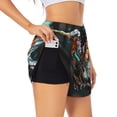 thumbnail image 1 of KLL Futuristic Robot Hummingbird Pattern Shorts Women,Athletic Shorts High Waisted Running Shorts Pocket Sporty Short Gym Elastic Workout Shorts-Large, 1 of 7