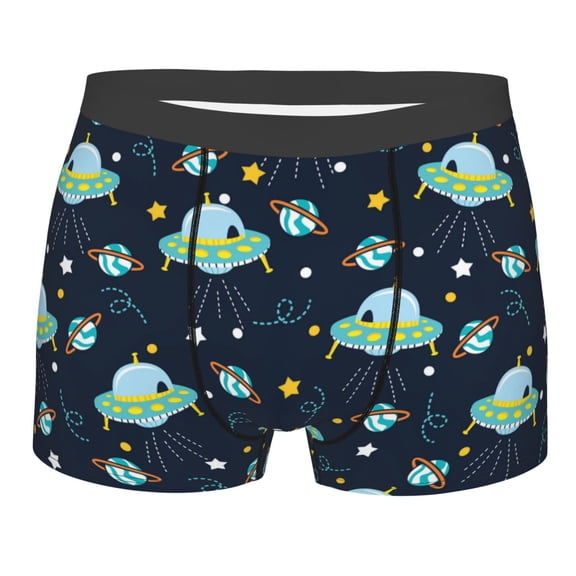 KLL Galaxy With Ufo Men's Cotton Boxer Briefs Underwear-XX-Large